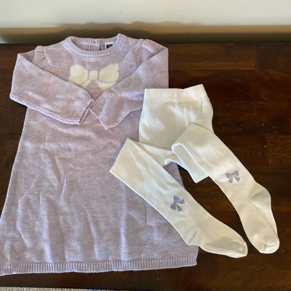 Janie and Jack Sweater Dress w Matching Stockings